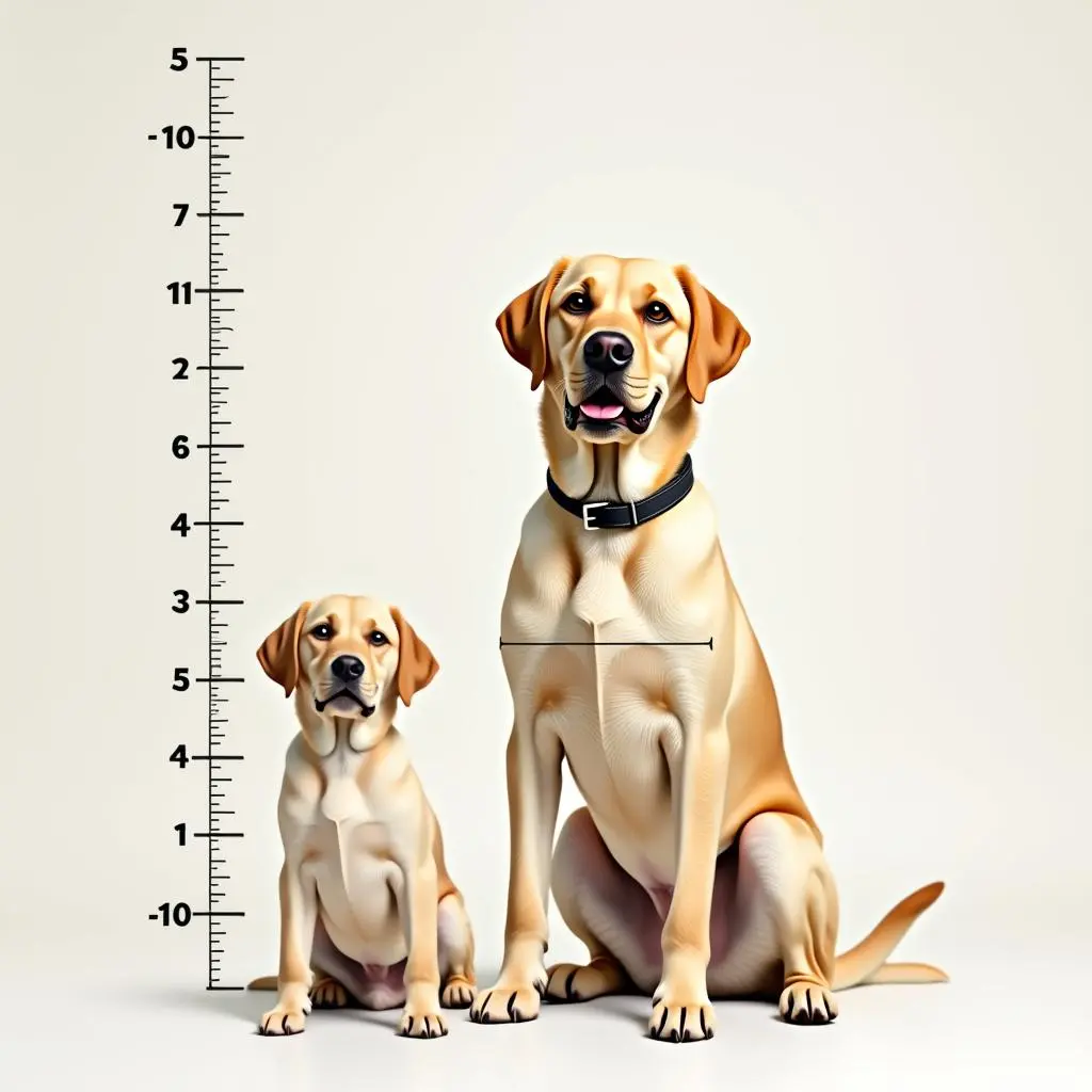 labrador reteriver height comparison